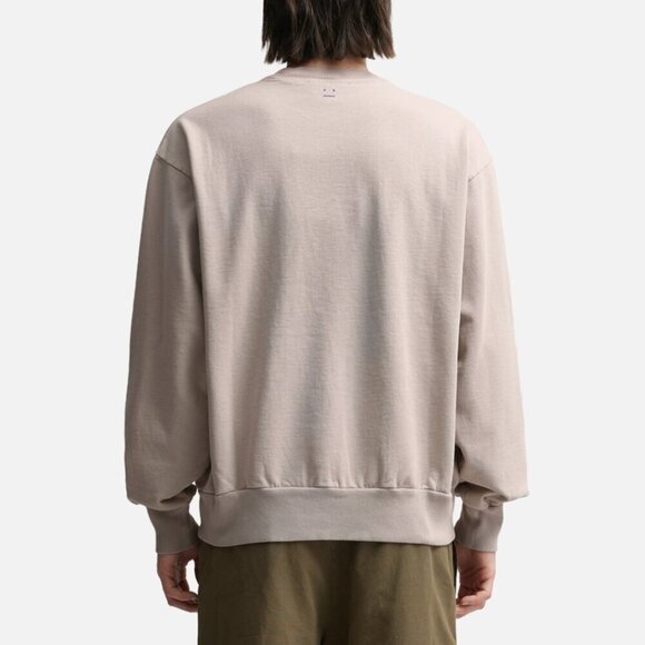Acne Studios Crewneck Sweatshirt Unisex Beige Face Logo Patch - Picture 2 of 12